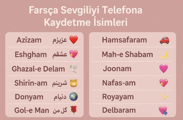 sevgiliyi farsça telefona kaydetme